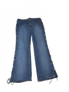 Women's Plus Size 20 Angel Brand Flare Jean with Lace Up Sides